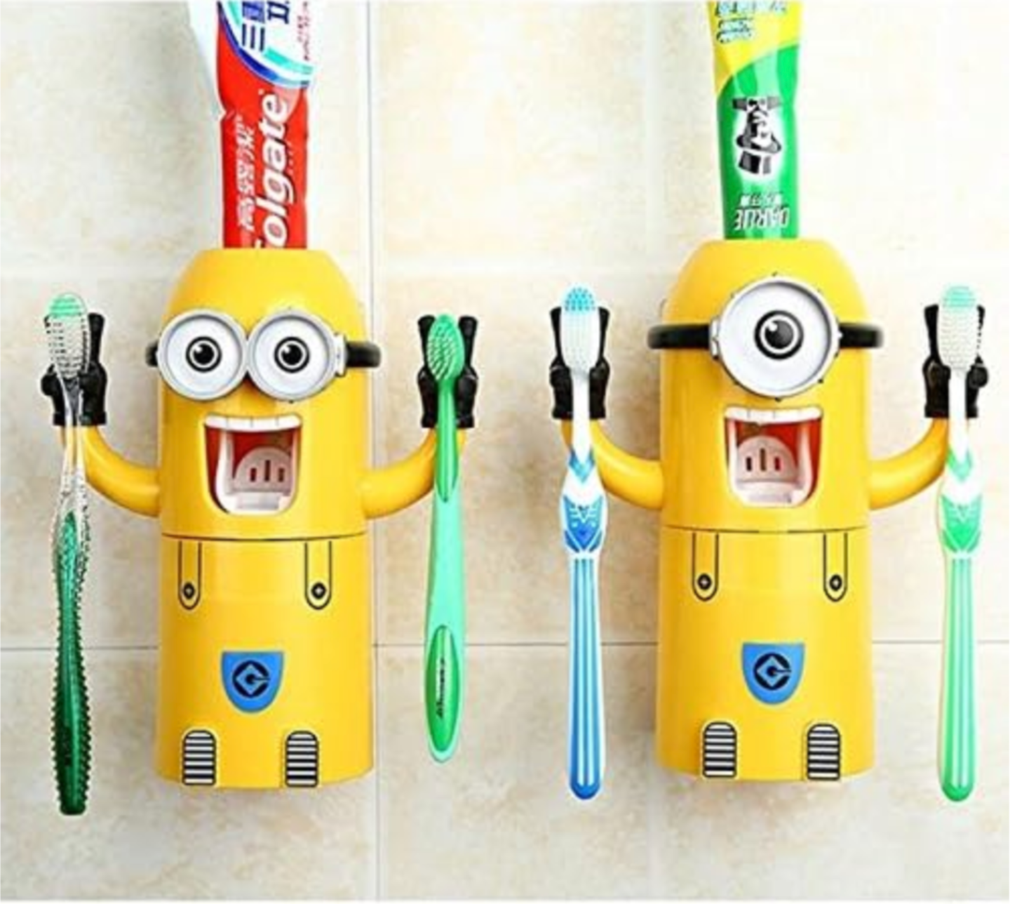 Porta Cepillos y Dispensador de Minions X2