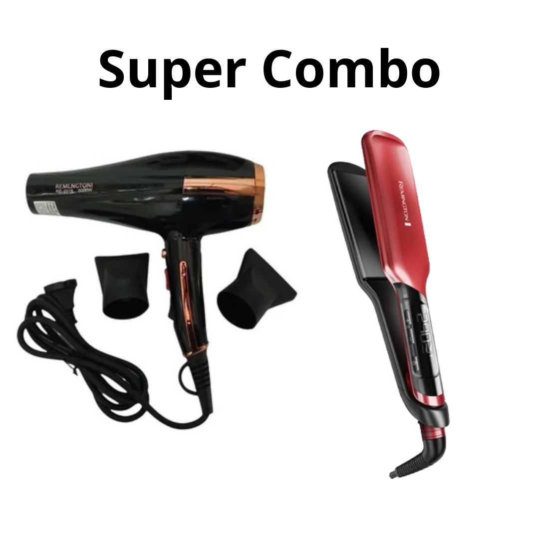 Super Combo Plancha De Cabello + Secador